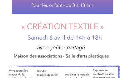 Après-midi Arts Créatifs Pour les Enfants de 8 à 13 ans